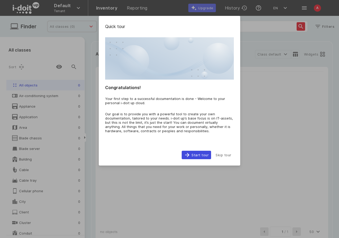 i-doit up Dashboard nach dem Login